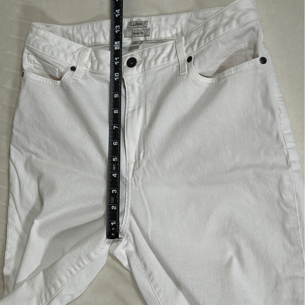L.L. Bean Women’s Classic White Jeans Size 14 - Picture 8 of 9